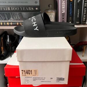 Givenchy Black Logo Slides Size 39